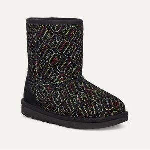 UGG Kids' Black Multicolor Logo Boots